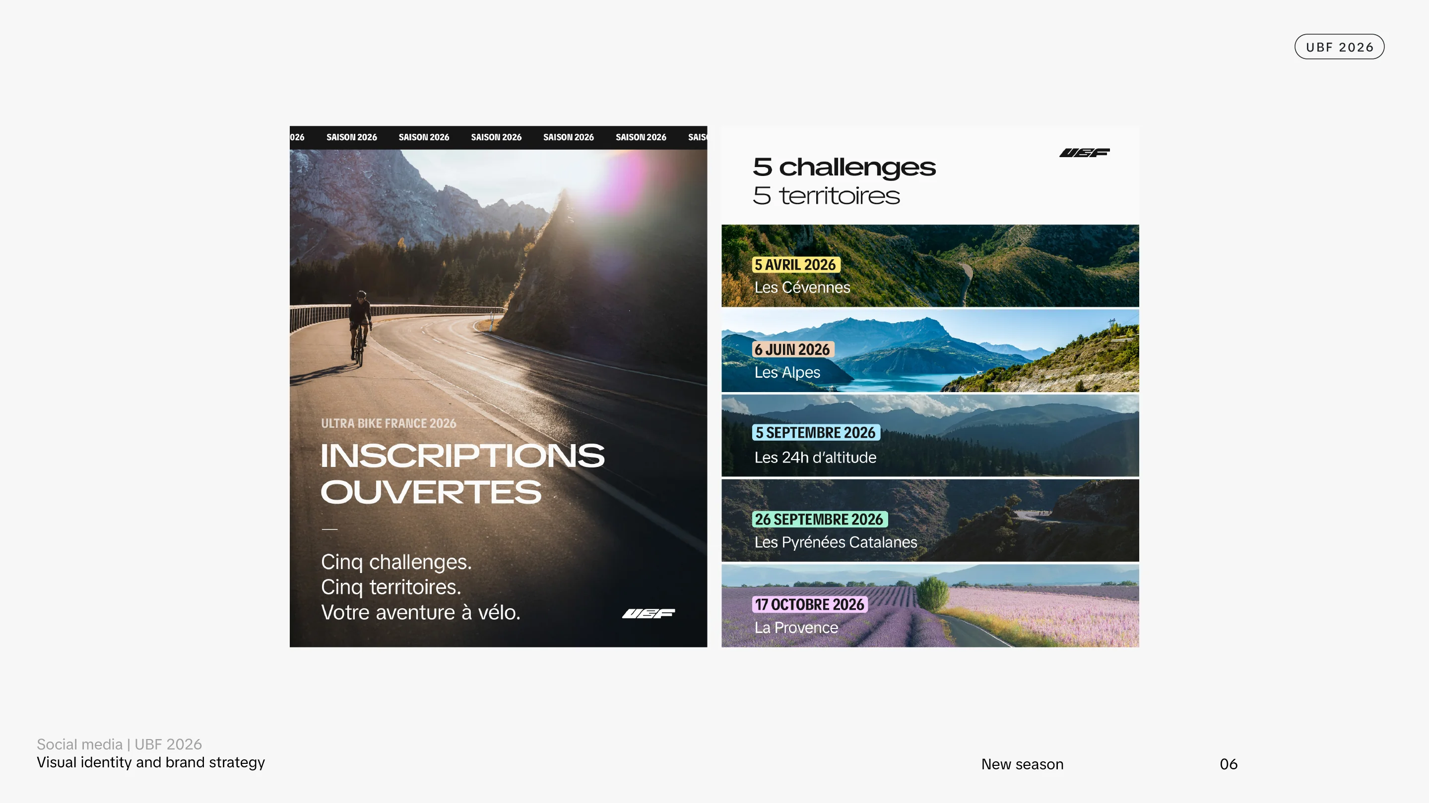 Ultra Bike France® social media — pastel colour identity application